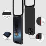 Wholesale Crossbody Lanyard Neck Strap Adjustable Necklace Pro Silicone Case Bag for iPhone 12 Pro Max 6.7 (Black)